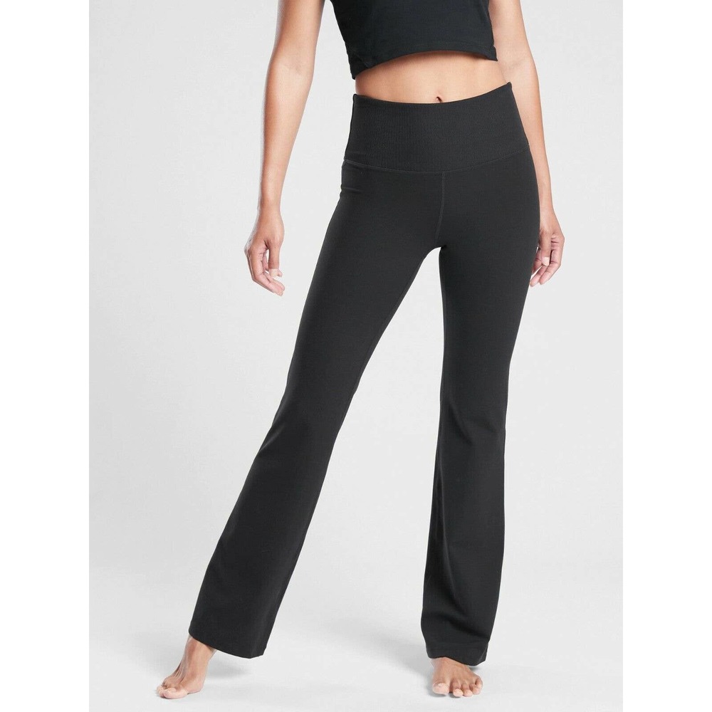Athleta Studio Flare Pants Powervita High Rise Ribbed… Gem